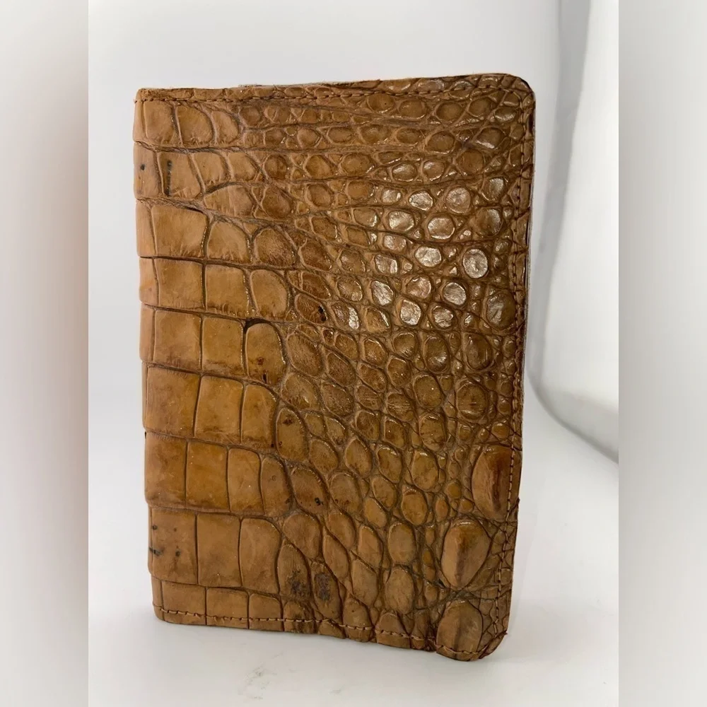 Double Side Brown Real Crocodile Skin Leather Men's Bifold Wallets​​​​​​​​​​​